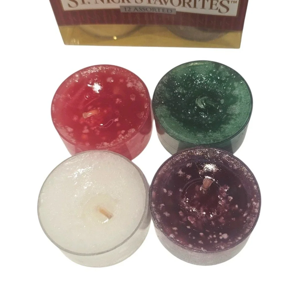 VTG Yankee Candle Scented Tea Lights 12 Count St Nicks Favorites 3X of 4 Scents